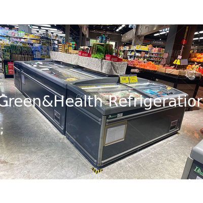 R290 Refrigerant Coated Steel Island Freezer With 1040L Capacity And Aluminum Interior