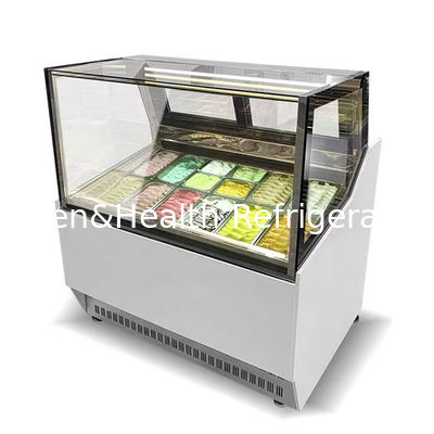 Frost Free Ice Cream Display Showcase With Fan Cooling System