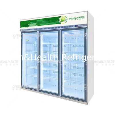 Commercial Beverage Refrigerator Glass Door Cooler With Cubigel Inverter Compressor