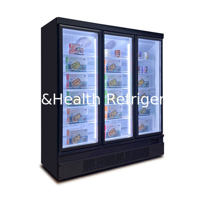 Space-Saving Glass Door Showcase Freezer For Commercial Frozen Food Market
