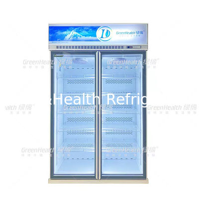 Variable Freque Commercial Upright 2 Door Display Freezer With Fan Cooling And LED
