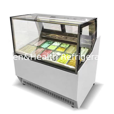 Frost Free Countertop Glass Ice Cream Showcase With Back Sliding Door