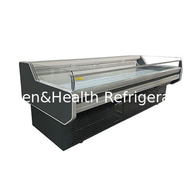 Hypermarket Refrigeration Open Type Counter 2.5M Fresh Meat Display Freezer