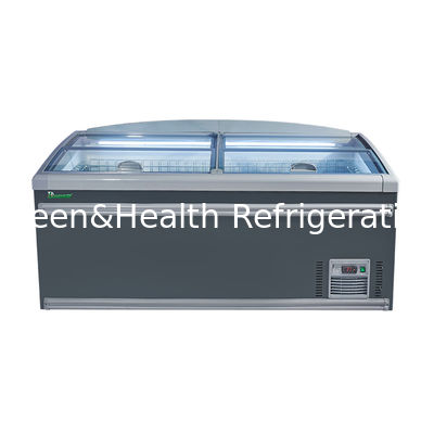 2 Door Commercial Island Freezer With R290 Refrigerant Interior Light 1040L