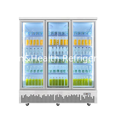 Customized Commercial Beverage Cooler For Supermarket 5 Layer Adjustable Shelves