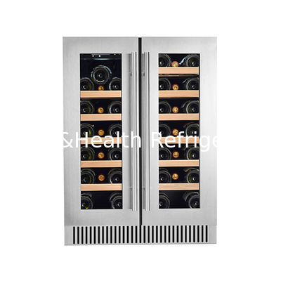 ETL Certificate LD-60D Black Dual Zone Wine Display Cooler With Electronic Temperature Control
