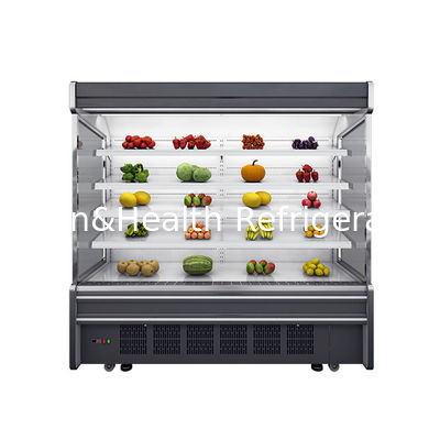 Refrigerated Multideck Cabinets 3m Open Fruit Display Fridge With Night Blind