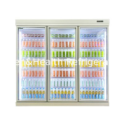 Upright Glass Door Display Freezer Supermarket Commercial Refrigerator
