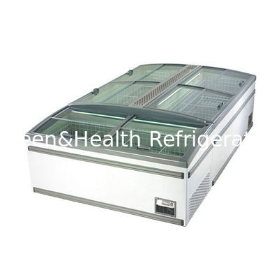 White Color Commercial Fridge Chest Freezer With Siding Door For Supermarket