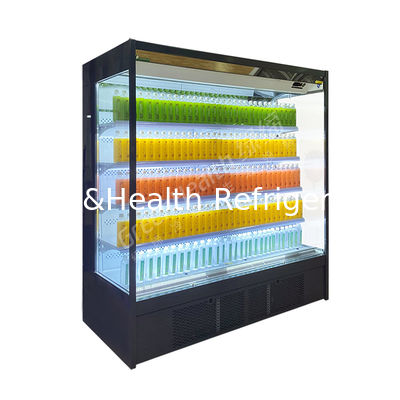 LED Supermarket Display Chiller With 4 Shelves And 5 Display Areas