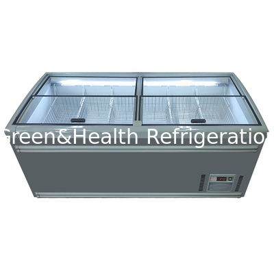 White / Grey Supermarket Island Freezer With Automatic Defrost For Grocery Store