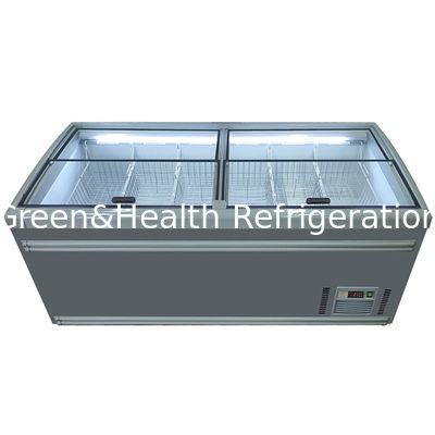 50Hz Supermarket Frozen Meat Seafood Display Chest Island Freezer