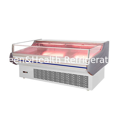 LED Light Top Open Meat Display Freezer With Stainless Steel Interior