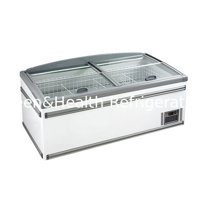 Open Top Plug In Compressor Danfoss Supermarket Island Freezer Commercial Refrigerator