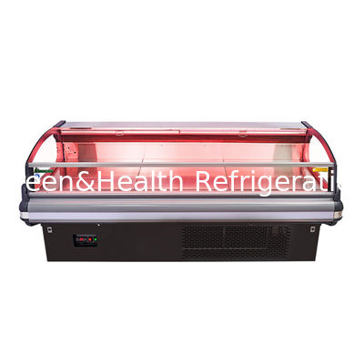 Stainless Steel Exterior Meat Display Freezer With LED Light Fan Cooling