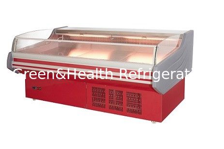 500L Deli Display Refrigerator / Meat Fish Open Top Display Cooler With Air Curtain