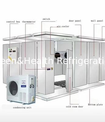 Hard Polyurethane Foam Cold Storage Room For Vegetable / Fruit / Meat / Fish And Air Cooling Approach