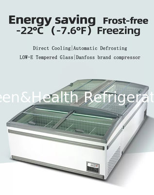 Direct Cooling System Commercial Display Freezer With -18--22°C Temperature And 630L Volume