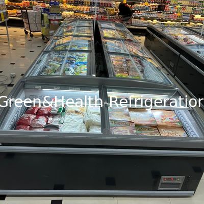 Sliding Glass Door Commercial Display Freezer Frozen Meat Deep Freezer