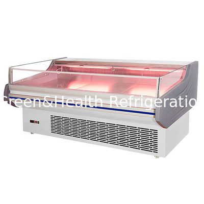 Supermarket Fresh Meat Storage Display Open Glass Stainless Steel Fresh Meat Freezer