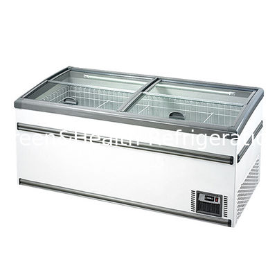 Commercial Horizontal Double-Layer Storage Freezer Island Cabinet Freezer