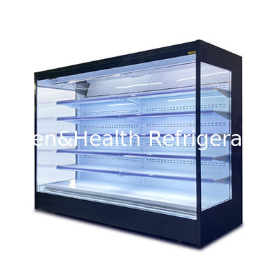 Multi Layer Open Right Angle Air Curtain Cabinet For Storing And Displaying Fruits / Vegetables