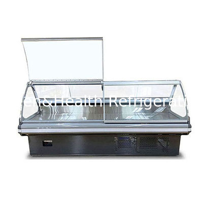 Meat Shop/Supermarket/Flip Top Glass Stainless Steel Fresh Meat Storage Display Freezer