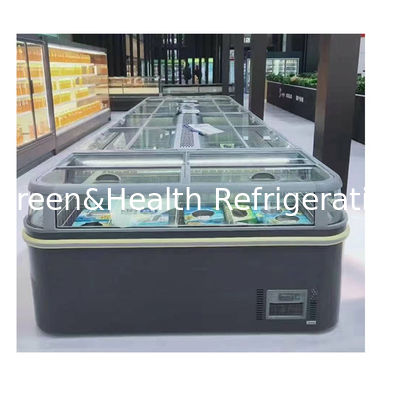 Push Door Stainless Steel Glass Horizontal Freezer For Storing Frozen Goods