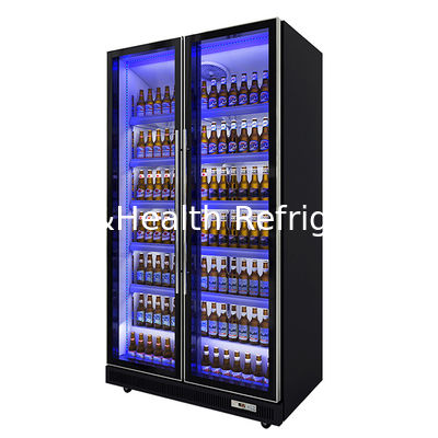748L Two Glass Doors Multiple Variable LED Light Refrigerated Display Freezer