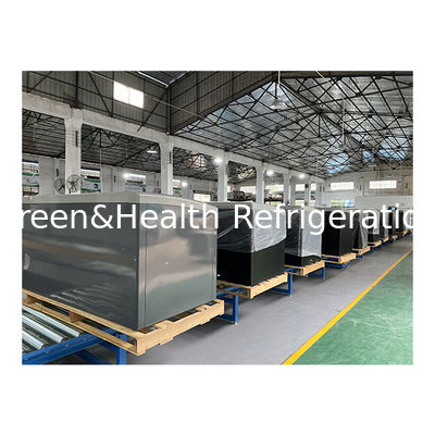 Factory Direct Sales Semi Open Sliding Door Glass Stainless Steel Frozen Goods Storage Island Cabinet Freezer