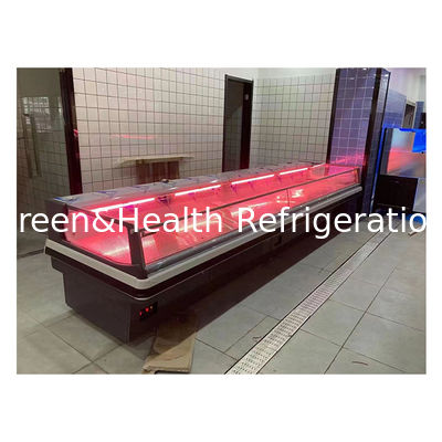 2.5 Meter Dark Gray Horizontal European Style Fresh Meat Storage Display Supermarket Fresh Meat Freezer