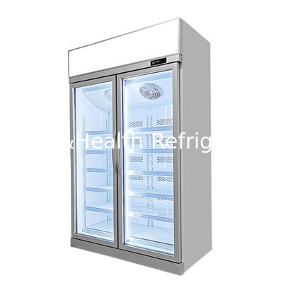Two Glass Doors On The Upper Unit Display Freezer For Low-Temperature Frozen Products