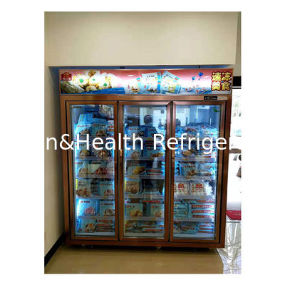 Commercial Supermarket / Store Three Glass Doors Economy Refrigerator Display Freezer