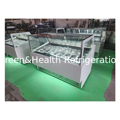 Ice Cream Shops / Convenience Stores Use Commercial Stainless Steel Glass Ice Cream Refrigeration Display Refrigerators