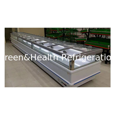 Horizontal Sliding Glass Door With Built-In Compressor Freezer Island Cabinet