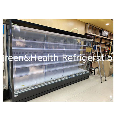 High Quality Commercial Right Angle Five Layer Shelf Open Food Storage Air Curtain Cabinet Freezer