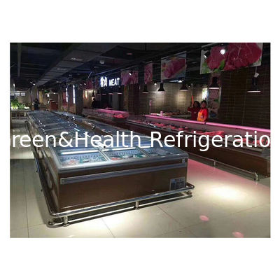 Latest Sliding Door Low-Temperature Frozen Meatballs Food Storage Display Island Cabinet Freezer