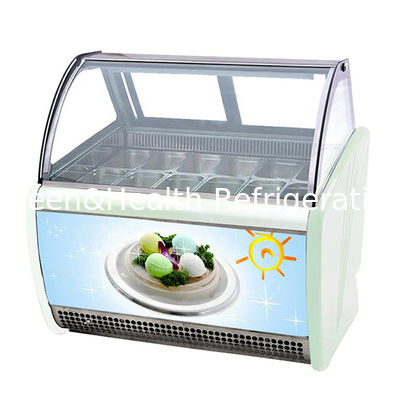 Commercial Ice Cream Display Freezer with Adjustable Thermostat Stainless Steel Pans and R404a Refrigerant
