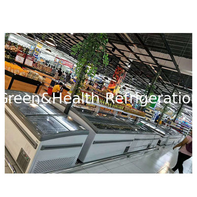 Commercial Horizontal Freezer / Meatball Storage Display Island Cabinet Freezer