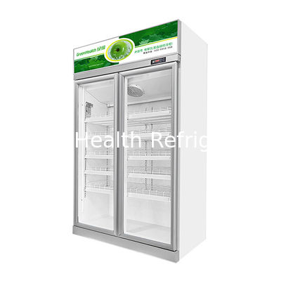 Commercial Supermarket / Store Two Glass Doors Economy Refrigerator Display Fridge