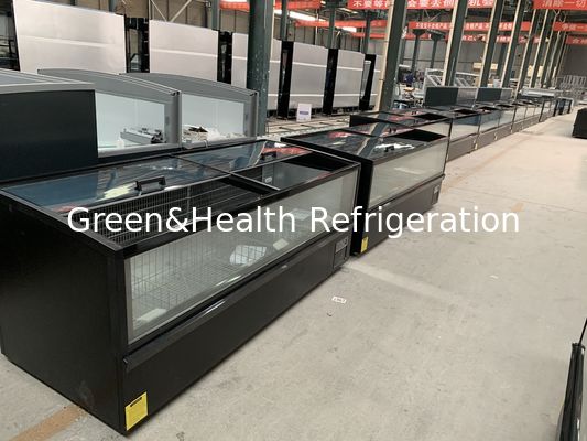 -22 Degree Frozen Fish Meat Display Merchandiser Plug-In Island Freezer For Supermarket