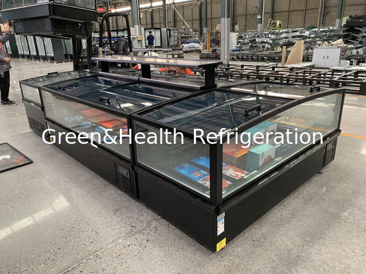 High-Efficiency Direct-Cooling Commercial Island Freezer | Auto-Defrost Supermarket Display Freezer With LED Lighting