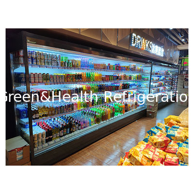 Right Angle Five Story Supermarket Fruit/Vegetable/Milk Refrigerated Open Cabinet Freezer