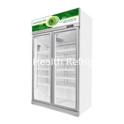 Supermarket With Dual Glass Doors Beverage And Beverage Refrigeration Display Freezer Fridge