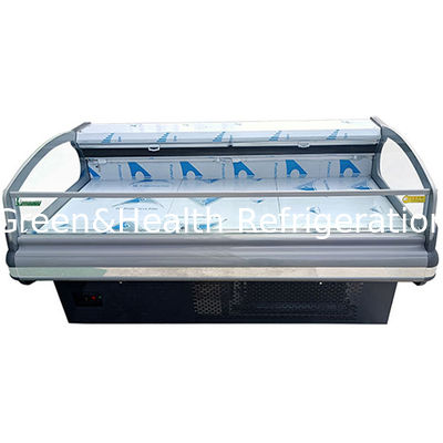 Built In Compressor European Semi Open Fresh Meat Storage Refrigeration Display Freezer