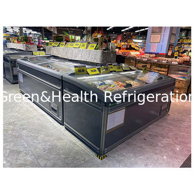 Supermarkets Use Island Refrigerators For Low-Temperature Frozen Storage Of Food