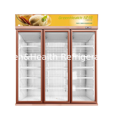 Commercial Beverage Display Freezer with 1154L Capacity Auto Defrost and Fan Cooling for Efficient Beverage Storage