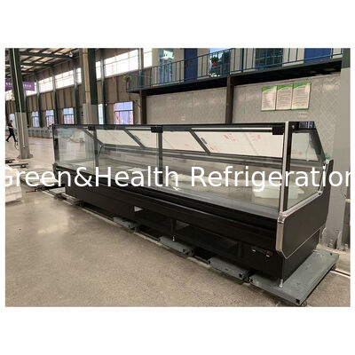 Supermarket Static Cooling Design With Evaporator Gravity Service Counter Meat Beef Display Freezer