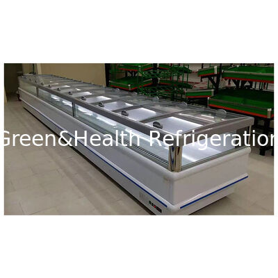 Supermarket Commercial Horizontal Frozen Food Storage Display Island Freezer Fridge