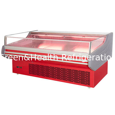 Commercial Supermarket Open Glass Stainless Steel Fresh Meat Freezer Fridge